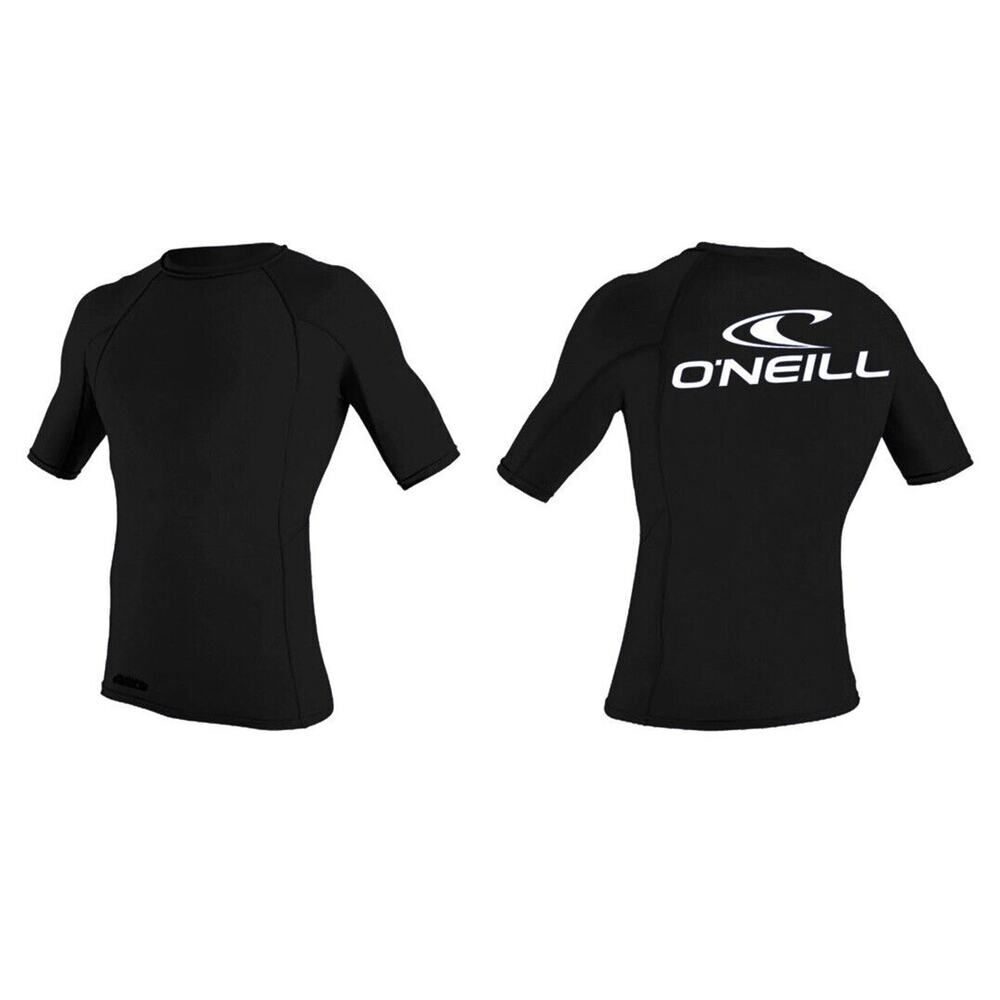 O'Neill Surf School Rash Guard Black 1/2 Sleeve SPF 50 Sun Protection Swim 10-12